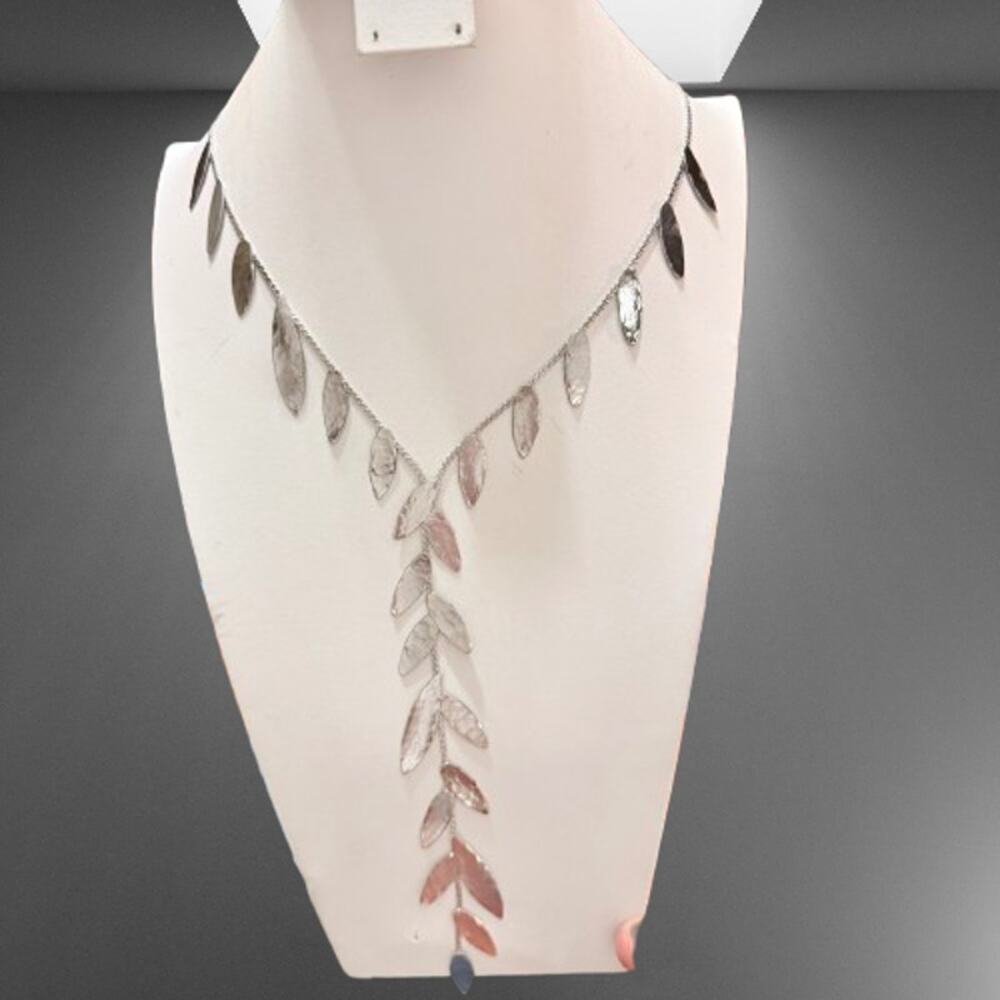 Don Joyelli Greek Handmade Hammered Phylion Leaf Necklace - Picture 2 of 7